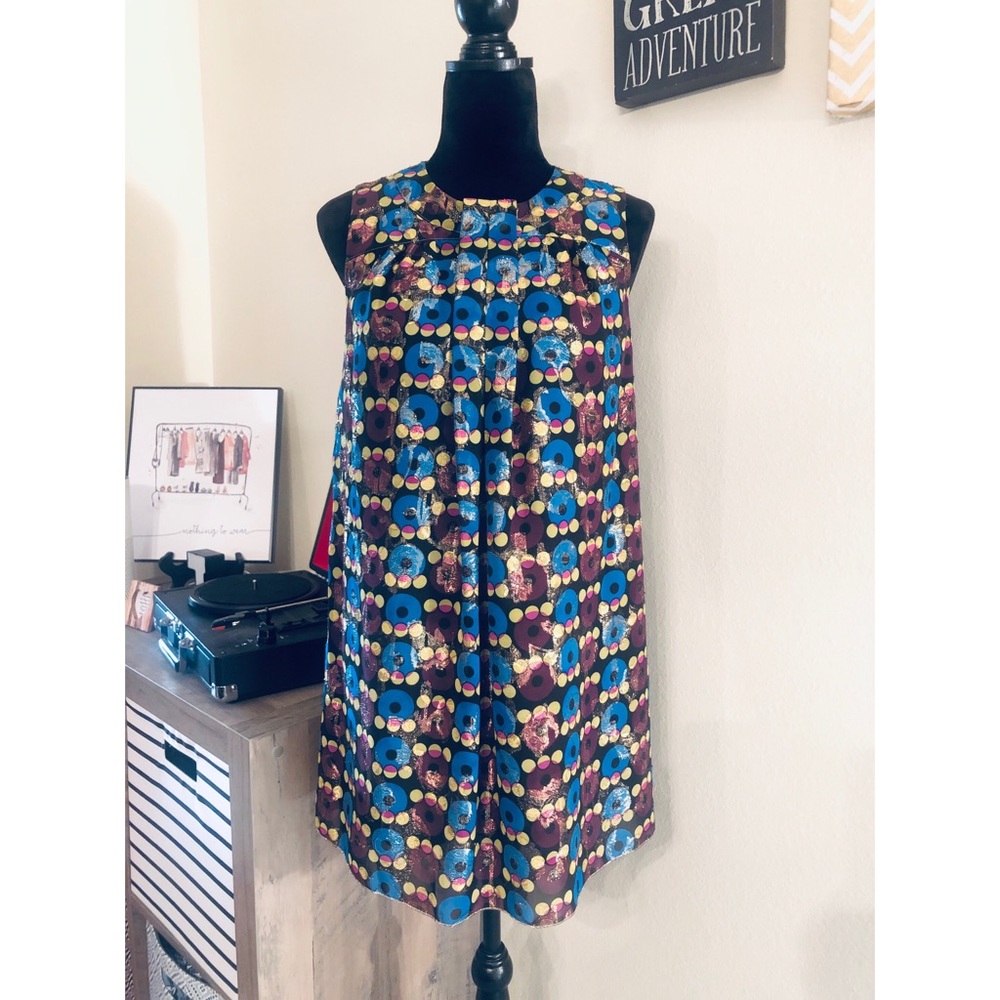 Anna Sui for Target Shift Metallic Circles Dress sz 3